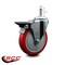 Service Caster 5'' Red Polyurethane Wheel Swivel 7/16'' Grip Ring Stem Caster with Brake SCC-GR20S514-PPUB-RED-PLB-716138 - alternate 2